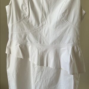 DREW - white dress w/ ruffles - very flattering!